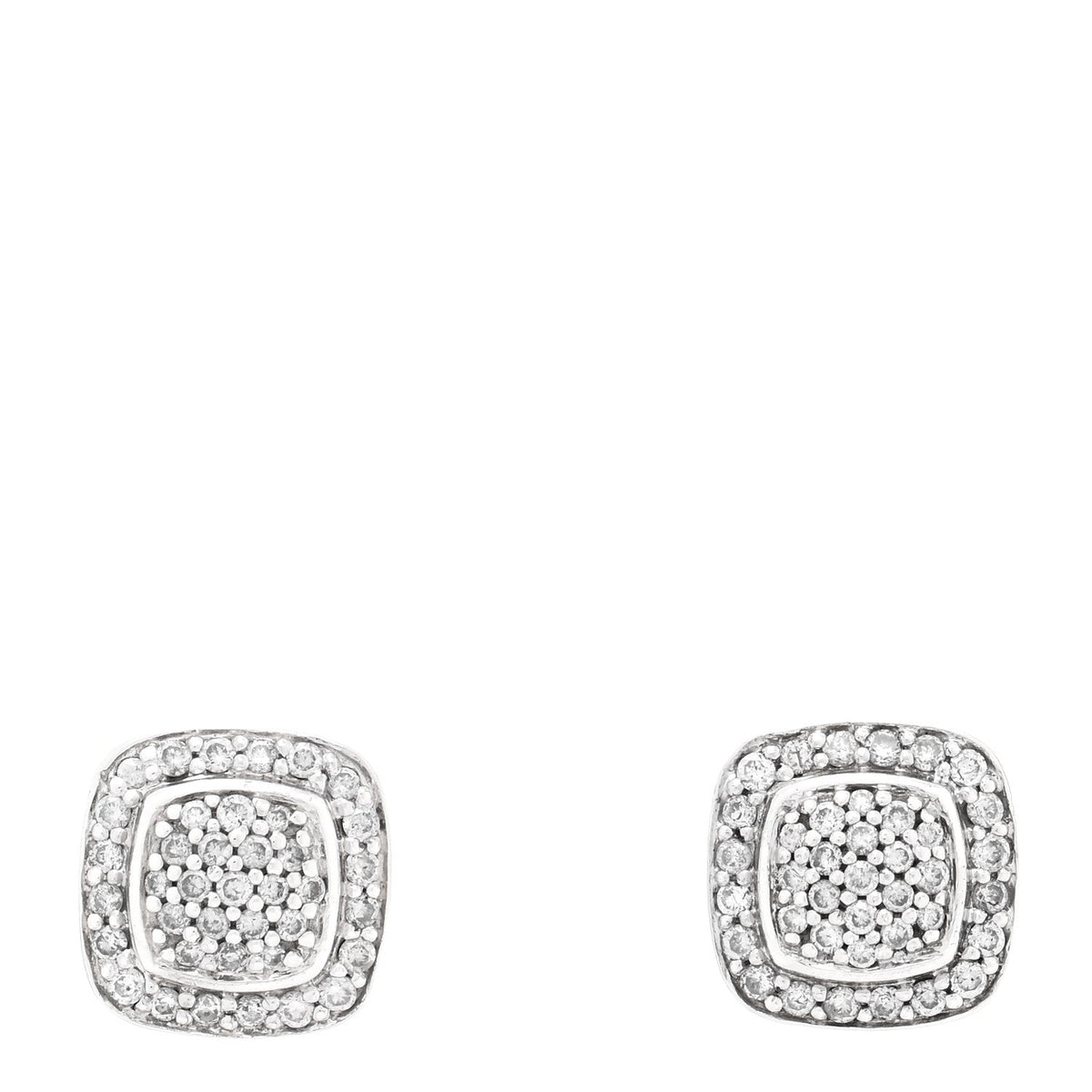 Sterling Silver Diamond 5mm Pave Albion Earrings