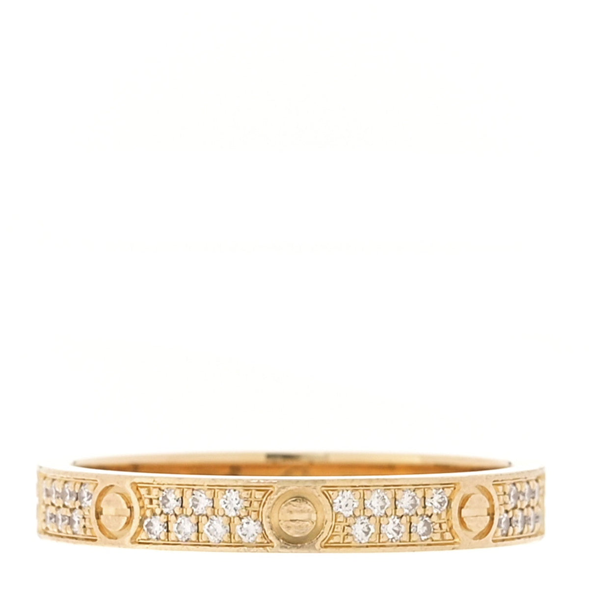 Cartier 18K Yellow Gold Diamond 2.6mm LOVE Paved Band Ring 48 4.5