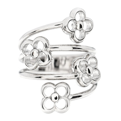 Louis Vuitton Silver Flower Full Ring S 49 5