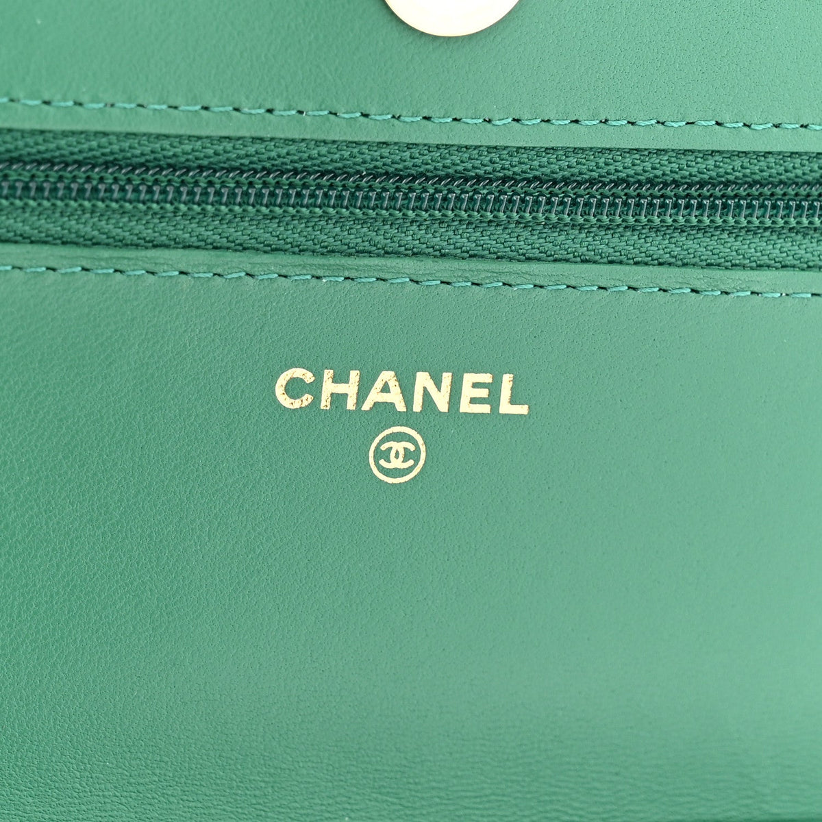 Chanel Lambskin Quilted Wallet On Chain WOC Green
