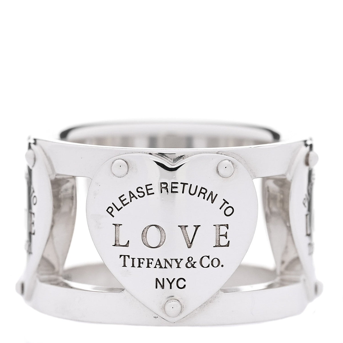 Tiffany Sterling Silver Return to Tiffany Heart Wide Band Ring 47 4