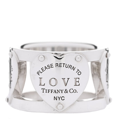 Tiffany Sterling Silver Return to Tiffany Heart Wide Band Ring 47 4