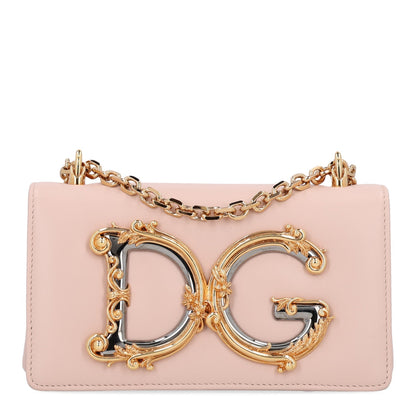 Dolce & Gabbana Nappa DG Girls Phone Shoulder Bag Cipria