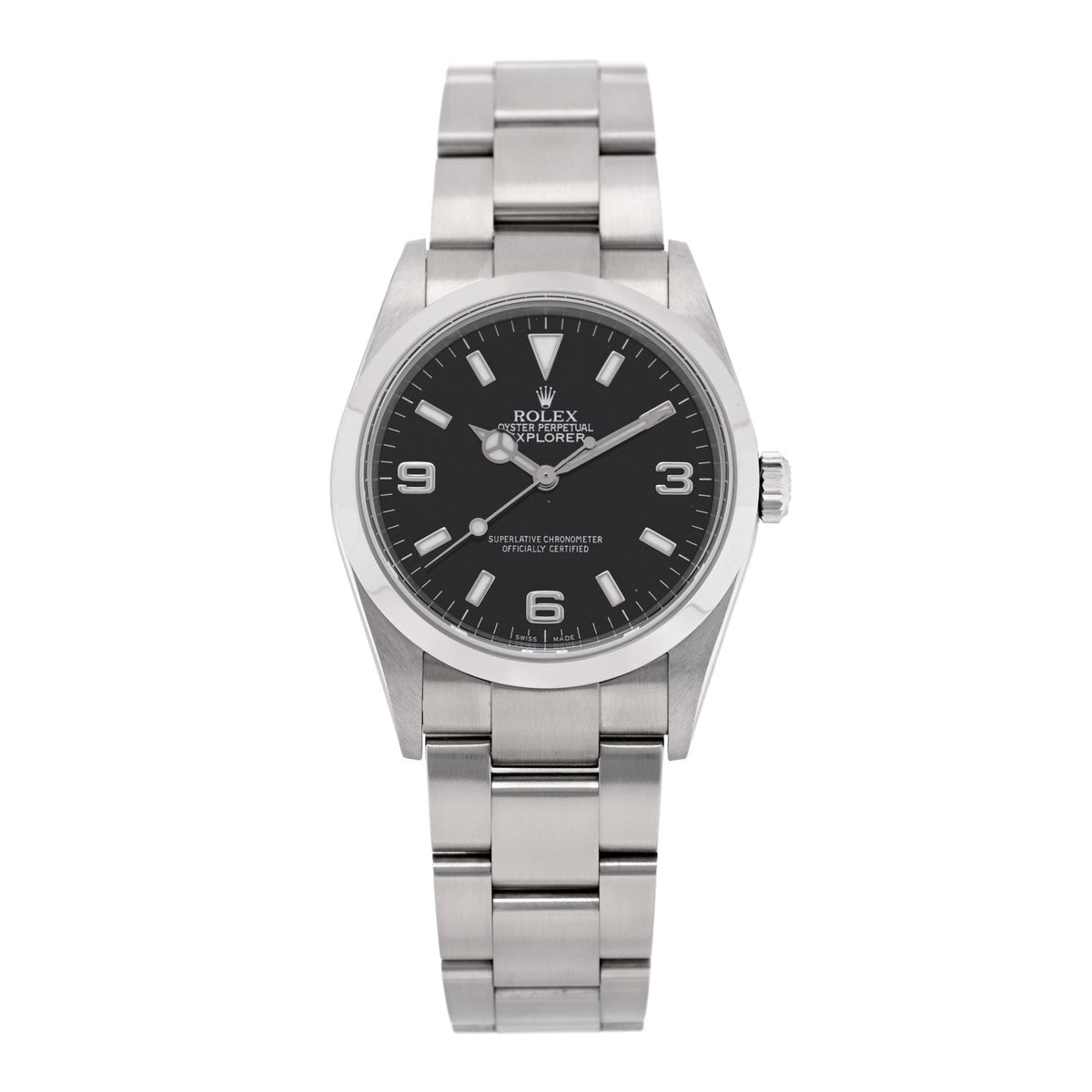 Rolex Stainless Steel 36mm Explorer Watch Black 114270