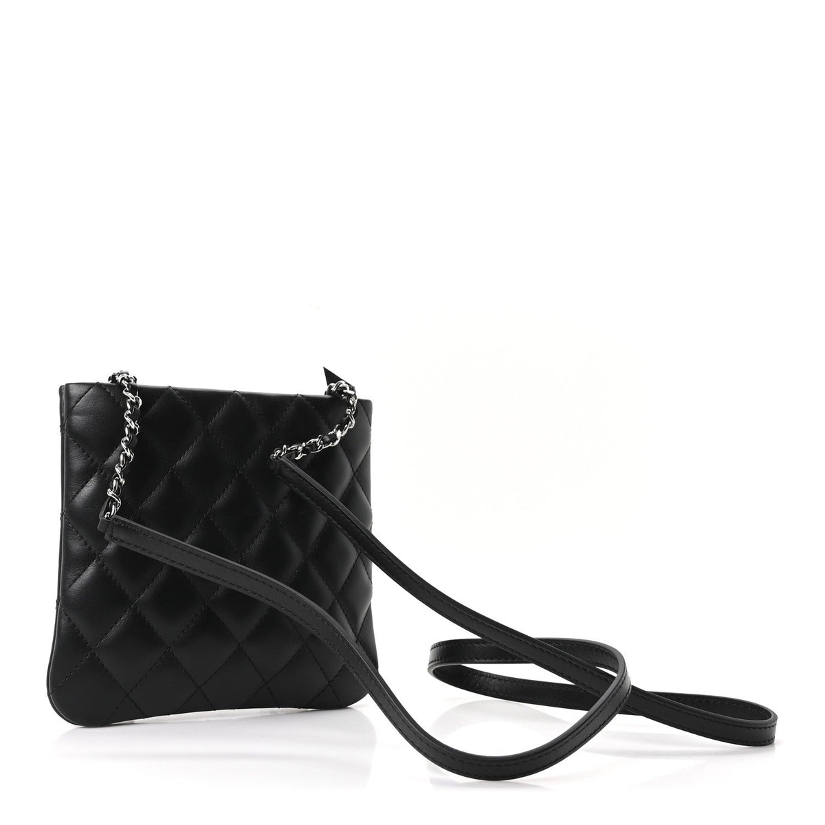 Chanel Lambskin Quilted Uniform Crossbody Bag Black