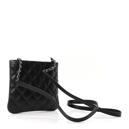 Chanel Lambskin Quilted Uniform Crossbody Bag Black