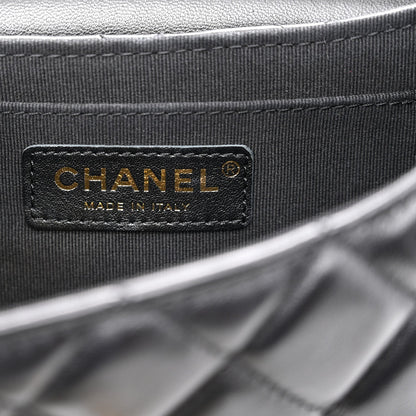 Chanel Lambskin Quilted Baywatch Top Handle Flap Black