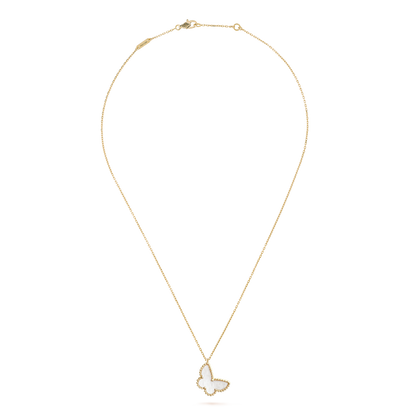 18K Yellow Gold MOP VCA Sweet Alhambra Butterfly Pendant