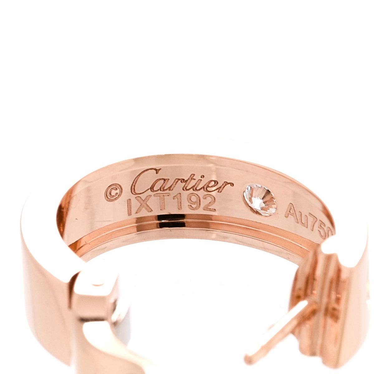 Cartier 18K Pink Gold 2 Diamond 5.5mm LOVE Hoop Earrings