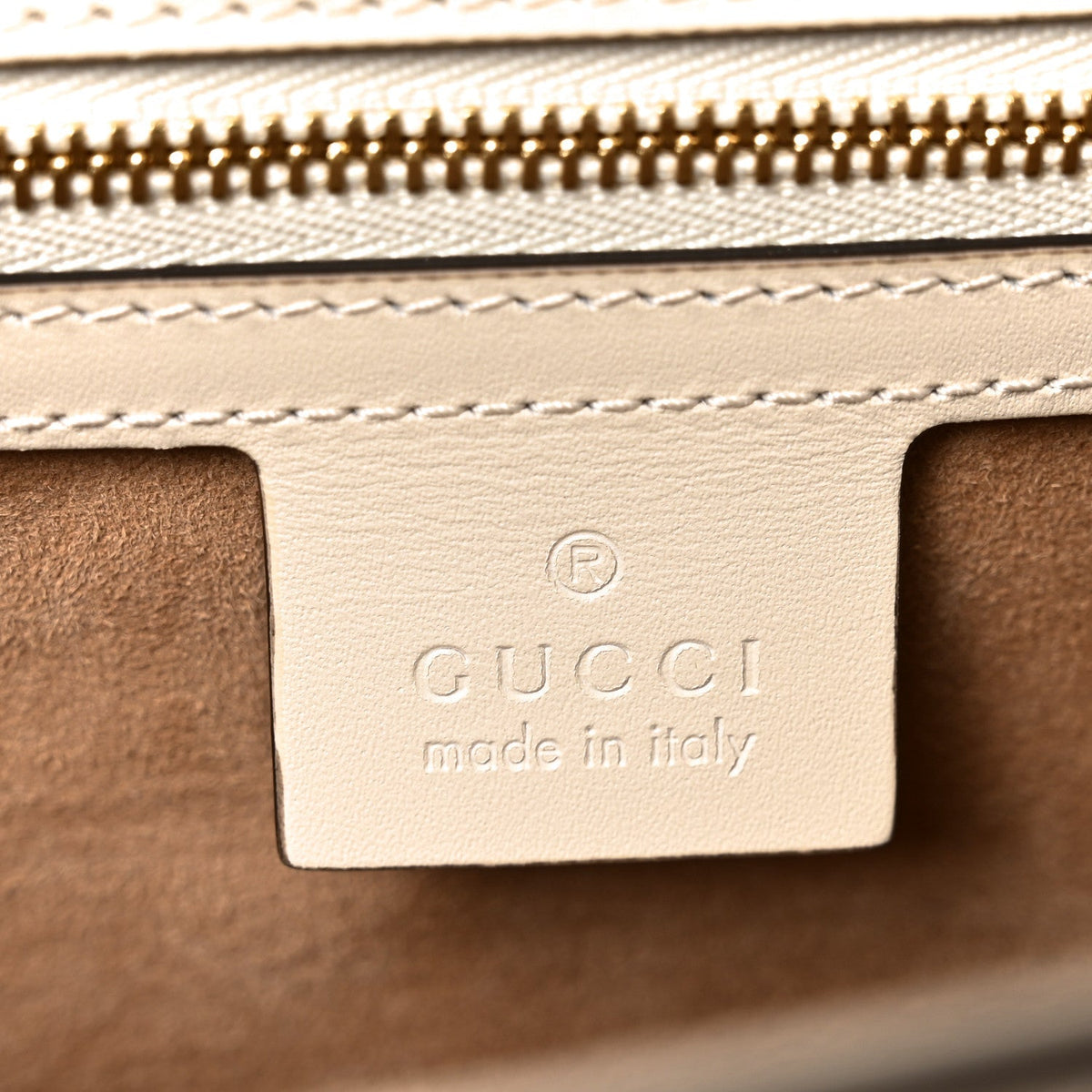 Gucci Calfskin Web Medium Sylvie Top Handle Bag White 1984849