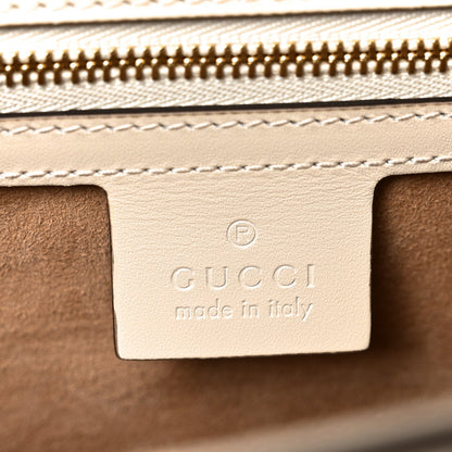 Gucci Calfskin Web Medium Sylvie Top Handle Bag White 1984849