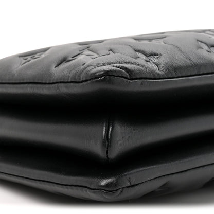 Louis Vuitton Lambskin Embossed Monogram Coussin BB Black 1957609