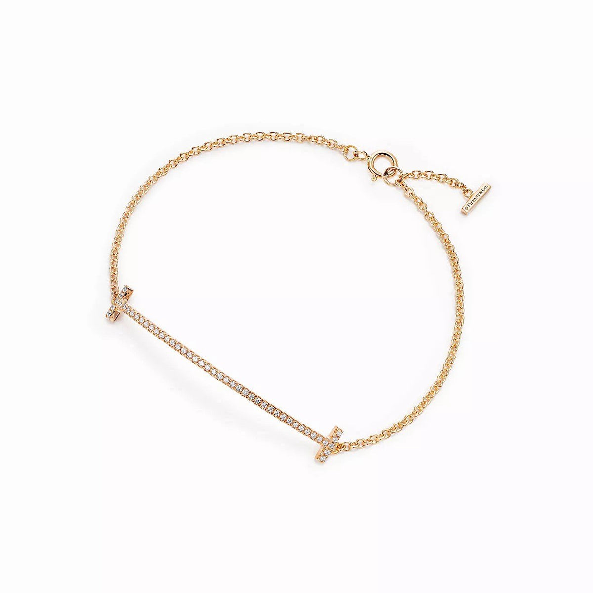 18K Gold Diamond Tiffany T Smile Bracelet