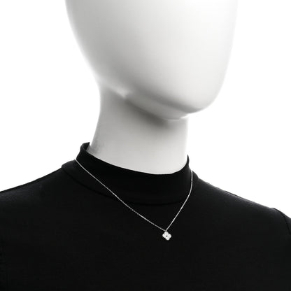 Van Cleef & Arpels 18K White Gold Diamond Sweet Alhambra Pendant Necklace