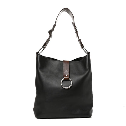 Saint Laurent Calfskin Ring Tote Black Brown