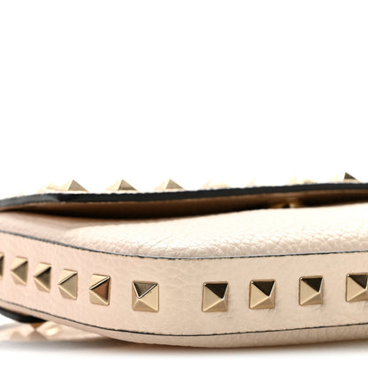 Valentino Garavani Grainy Calfskin Rockstud Crossbody Pouch Light Ivory