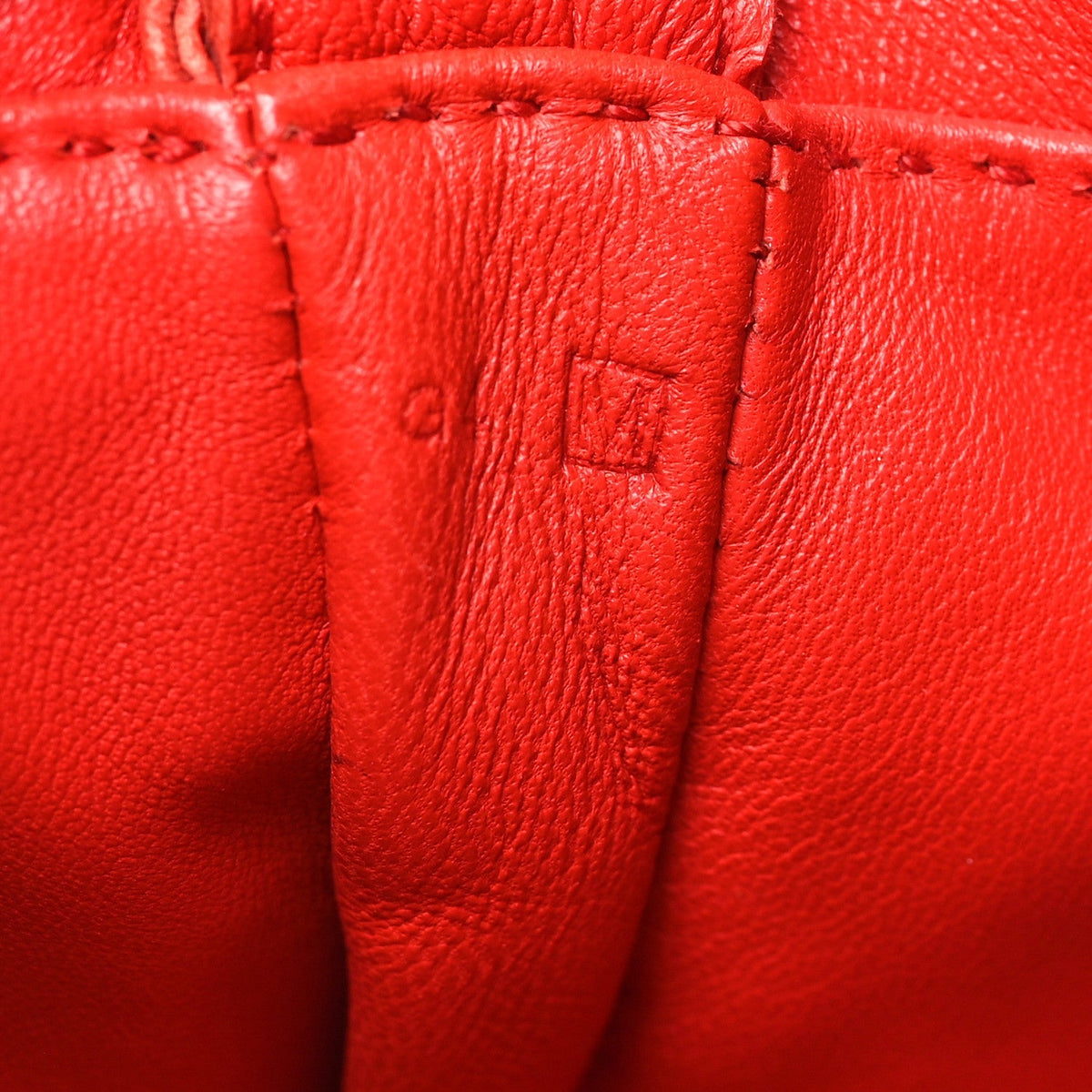 Hermes Lambskin Clou De Selle Pouch Rouge