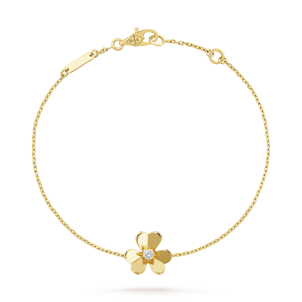 18K Gold Diamond VCA Frivole Mini Bracelet