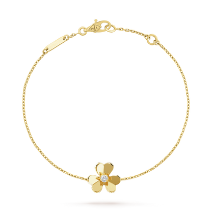 18K Gold Diamond VCA Frivole Mini Bracelet