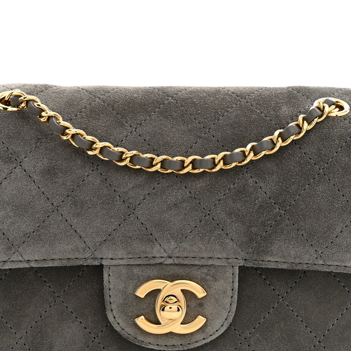 Chanel Suede Calfskin Mini Souplissimo Flap Dark Grey