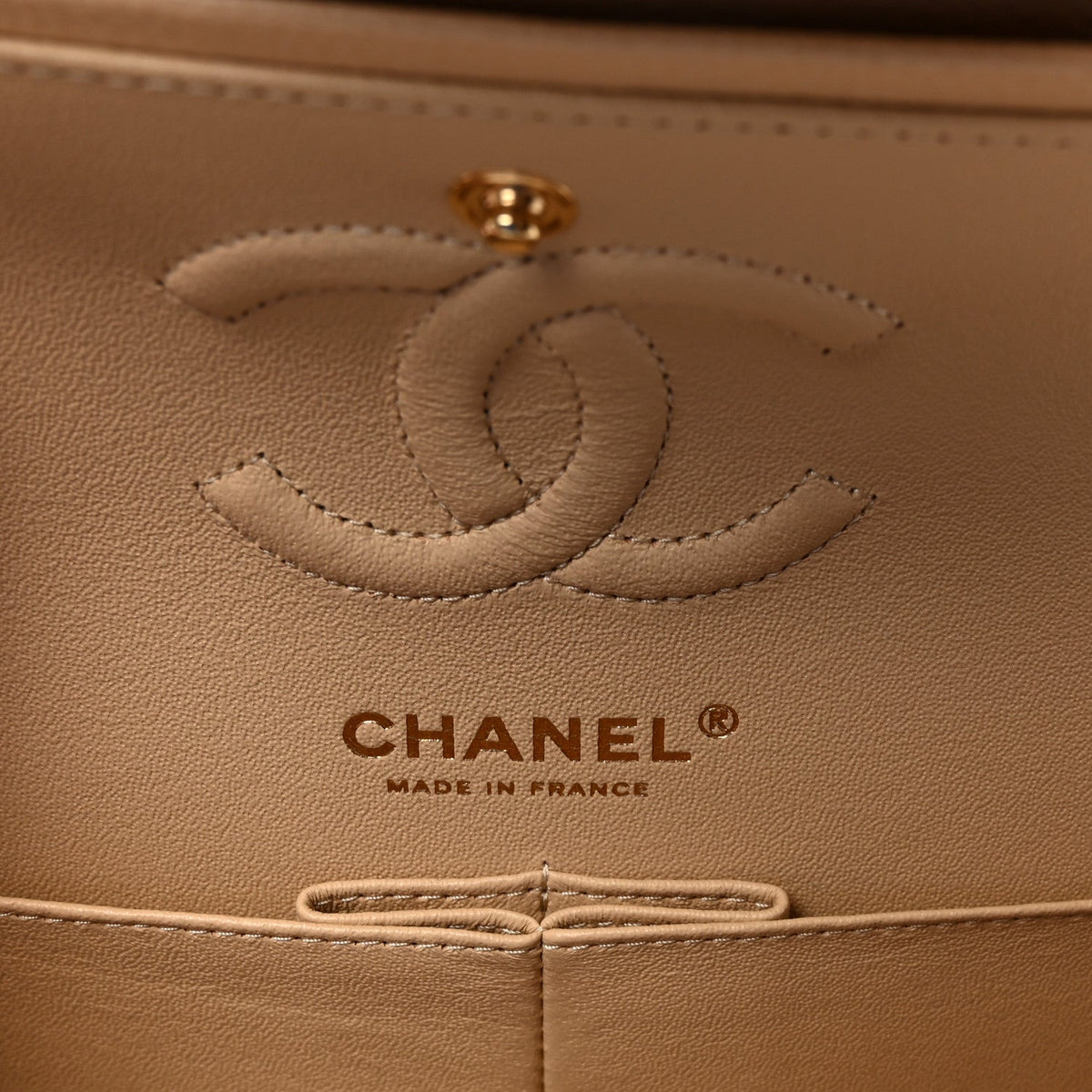 Chanel Caviar Quilted Small Double Flap Beige