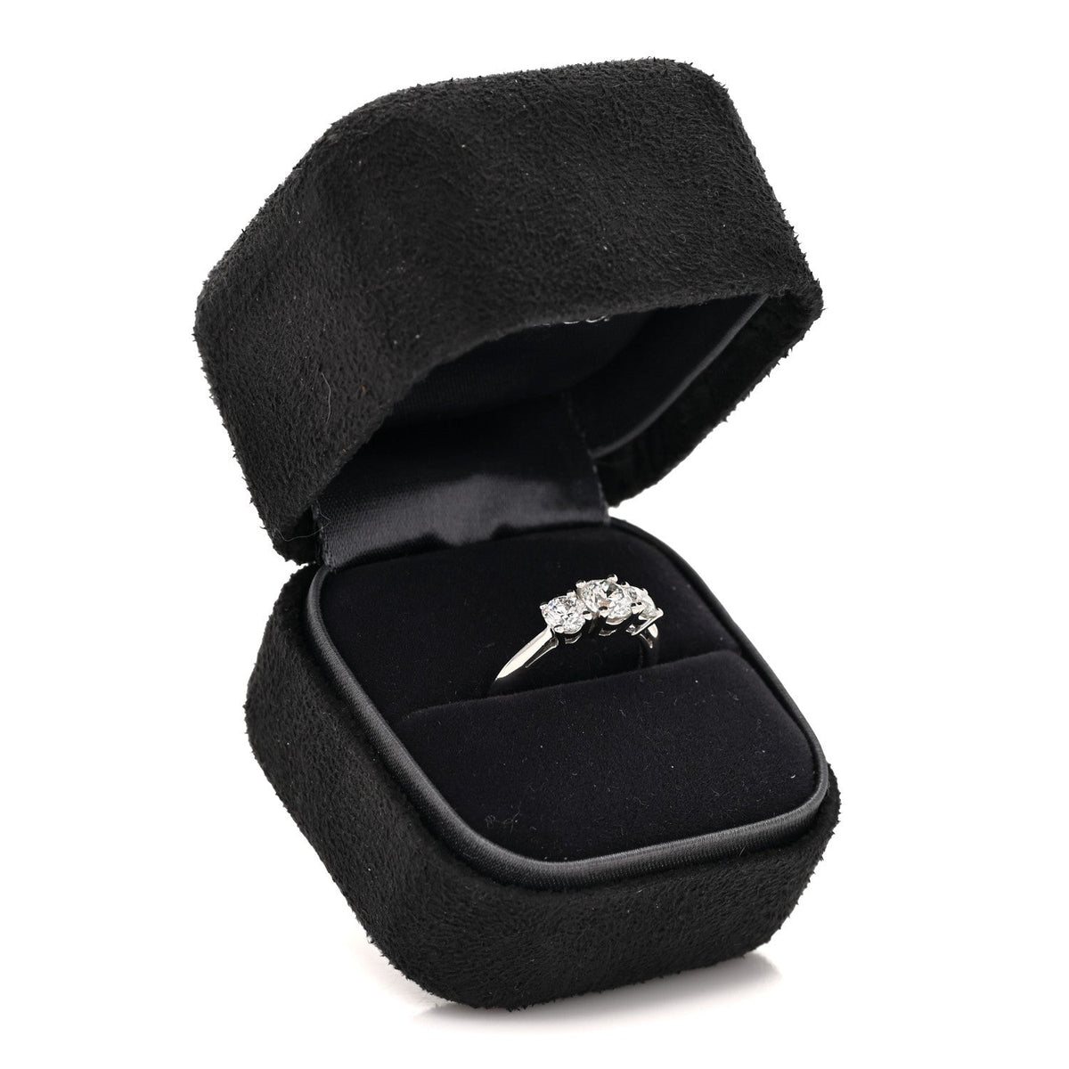 Tiffany Platinum Diamond 1.25ctw Three Stone Engagement Ring 52 6