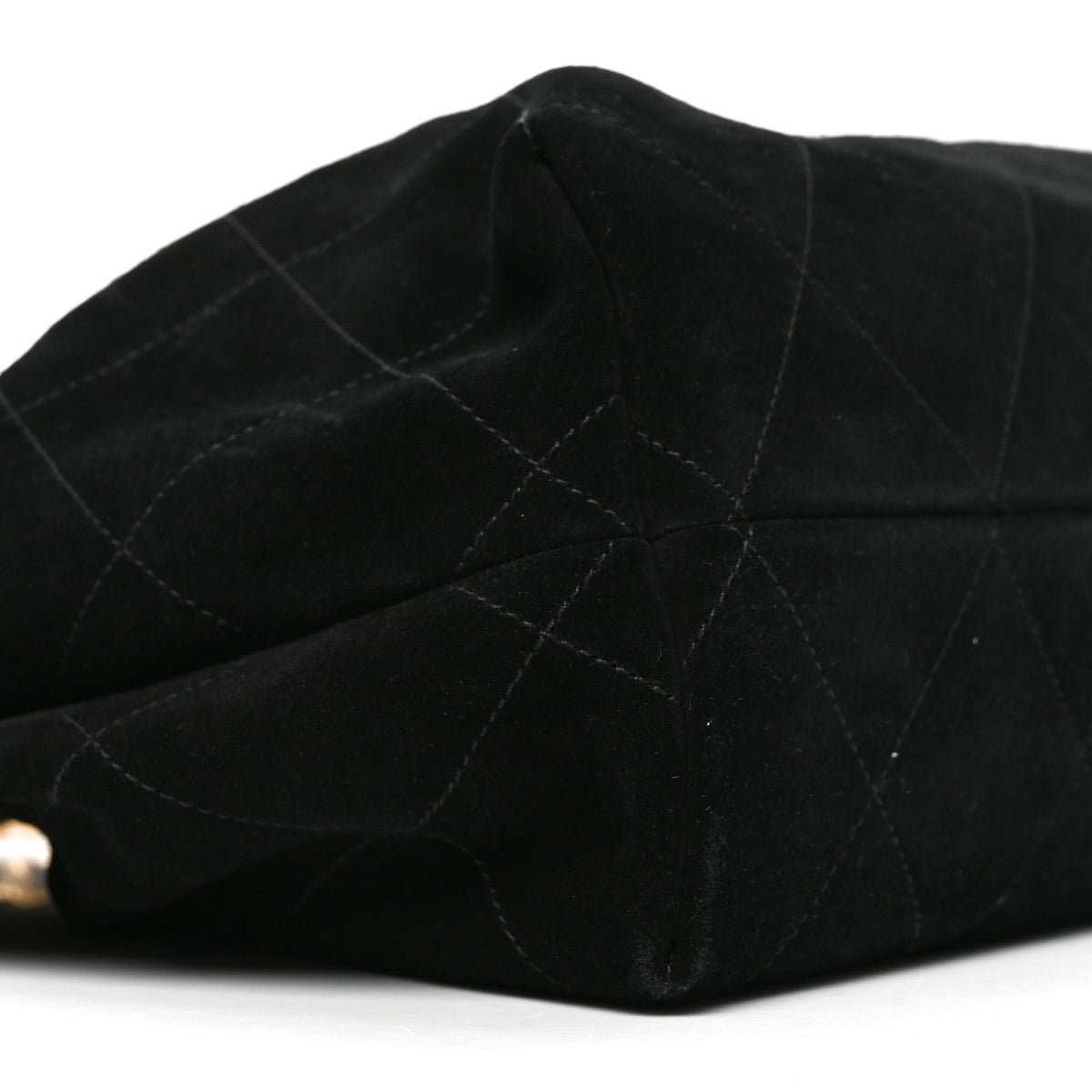 Chanel Suede Calfskin Lambskin Quilted Maxi Hobo Black