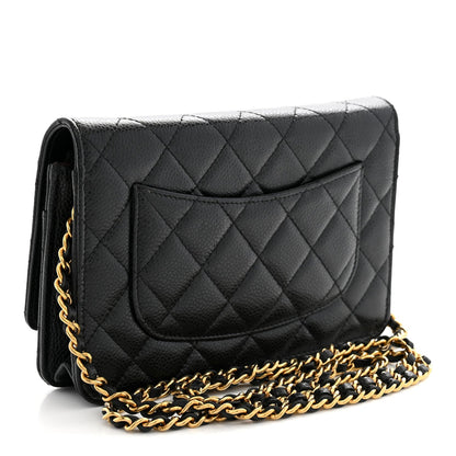 Chanel Caviar Quilted Wallet on Chain WOC Black