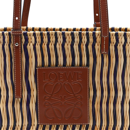 Loewe Raffia Square Small Basket Bag Natural Black Pecan 1920943