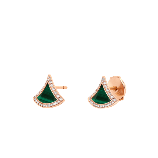 18K Rose Gold Diamond Malachite Divas' Dream Earrings