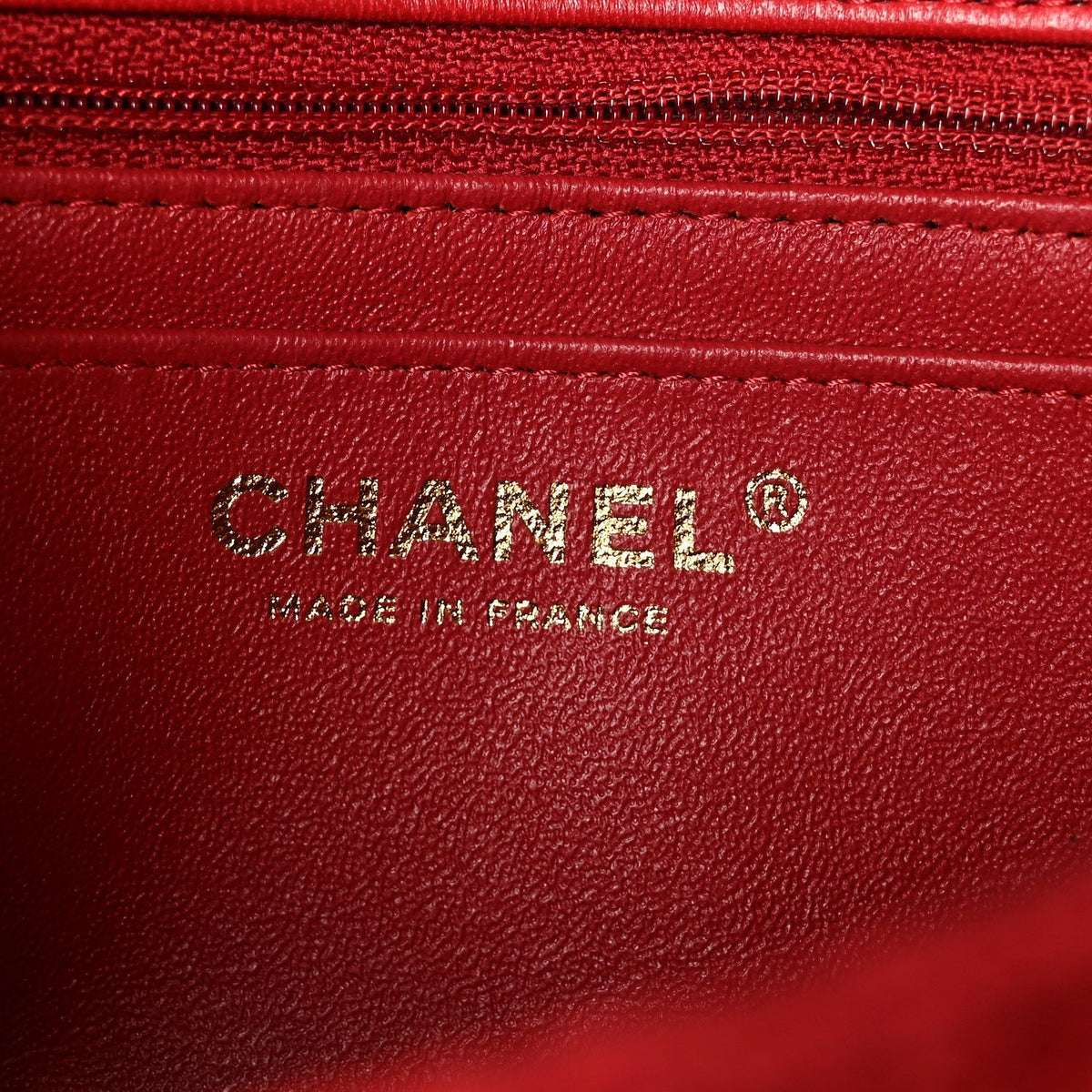 Chanel Tweed Quilted Mini Rectangular Flap Red