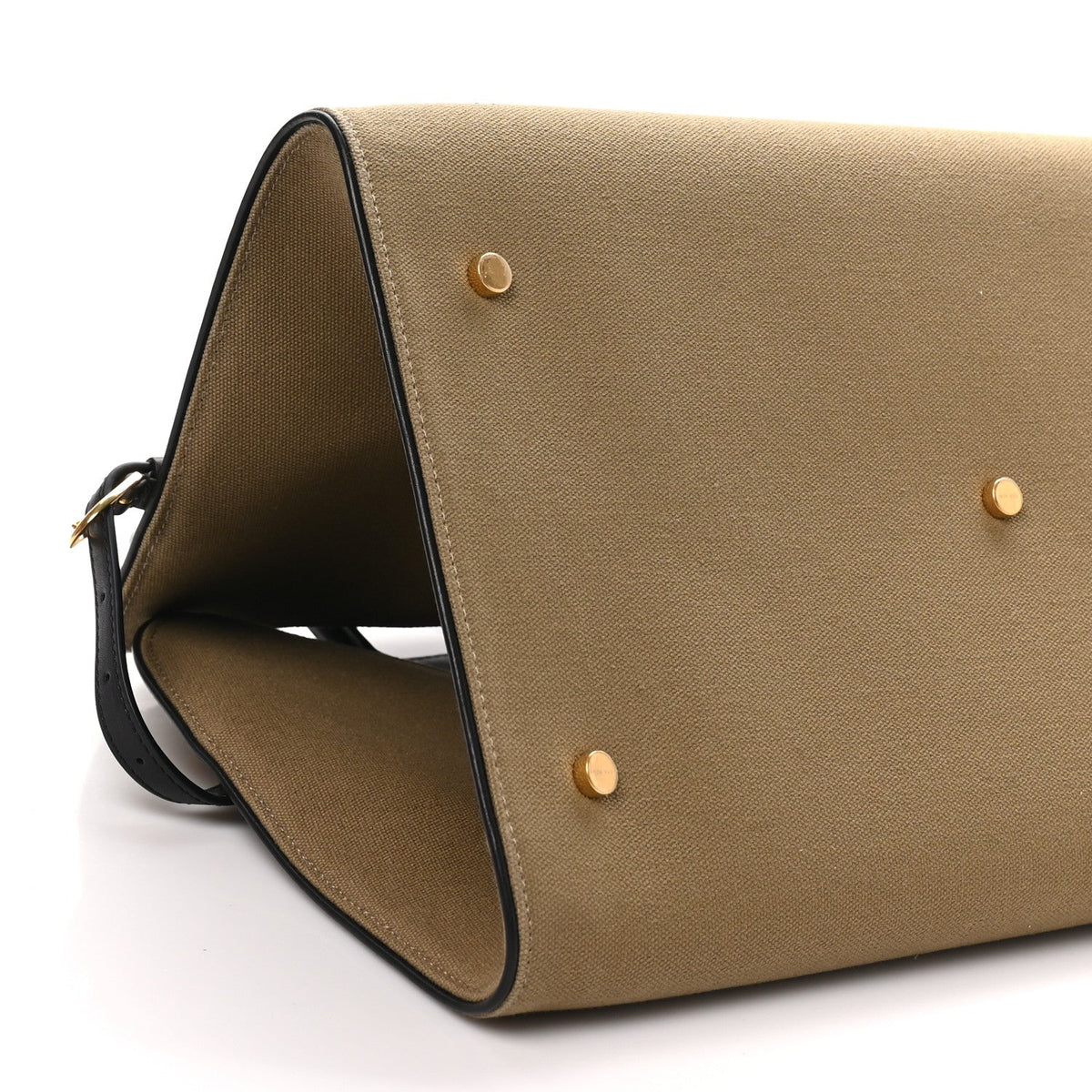 The Row Canvas Calfskin Margaux Belt 15 Fango Black