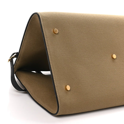 The Row Canvas Calfskin Margaux Belt 15 Fango Black