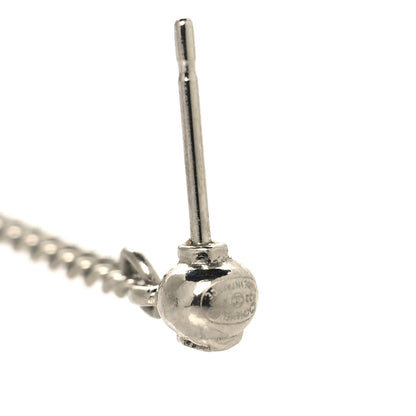 Chanel Baguette Crystal CC Drop Earrings Silver