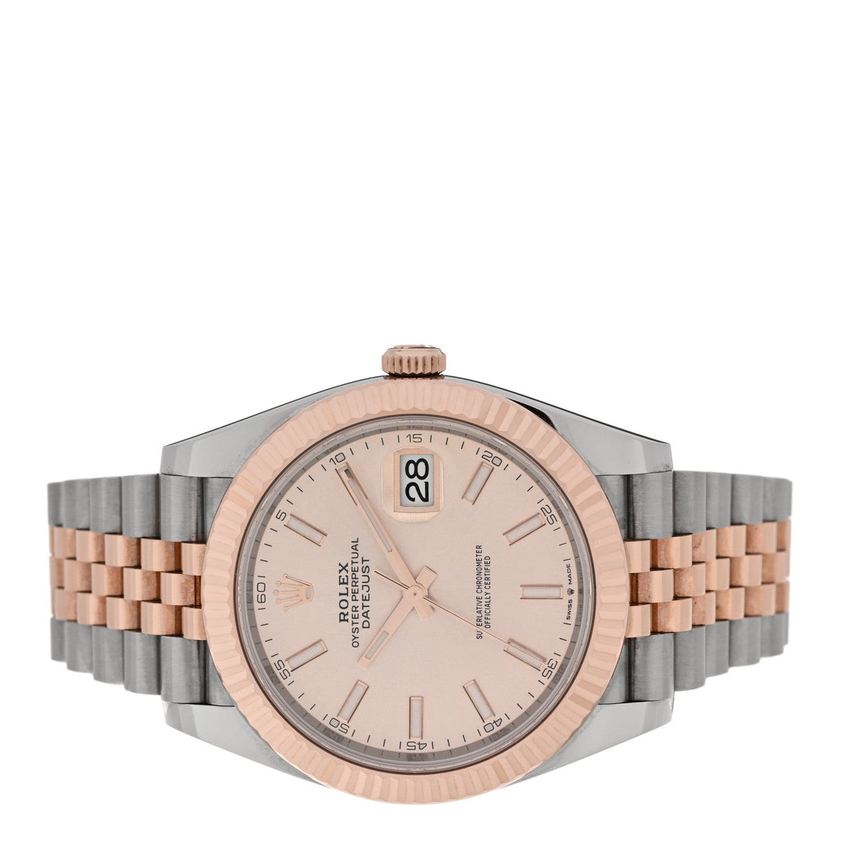 Rolex Stainless Steel 18K Everose Gold Men's 41mm Datejust Watch 126331