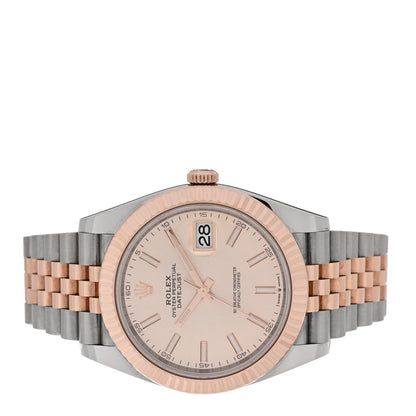 Rolex Stainless Steel 18K Everose Gold Men's 41mm Datejust Watch 126331