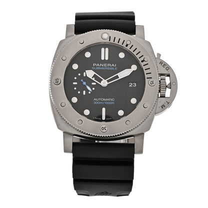 Panerai Titanium Rubber 47mm Luminor Submersible Automatic Watch Black PAM1305