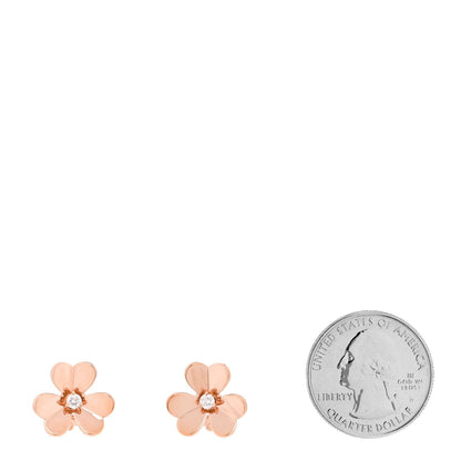 Van Cleef & Arpels 18K Rose Gold Diamond Small Frivole Earrings