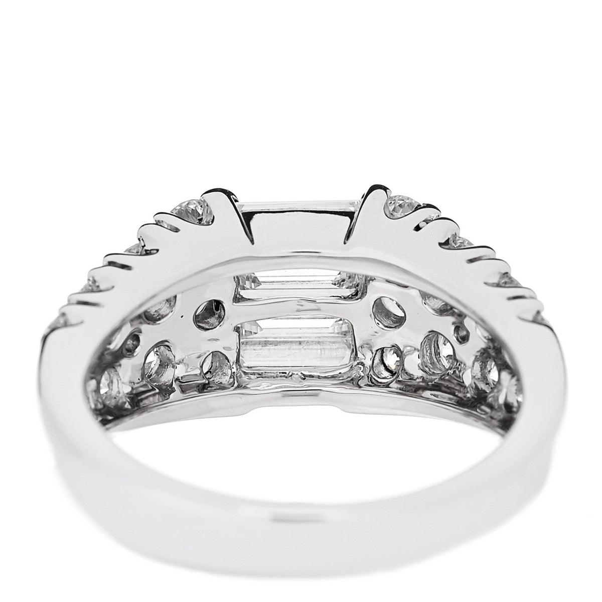 Parker & West 18K White Gold Diamond 1.92ctw Baguette Round Cut Ring 50 5.25
