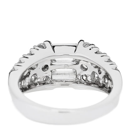 Parker & West 18K White Gold Diamond 1.92ctw Baguette Round Cut Ring 50 5.25