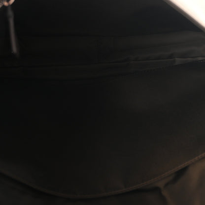 Fendi Econyl Nylon Cuoio Romano Large Baguette Messenger Bag Ebano