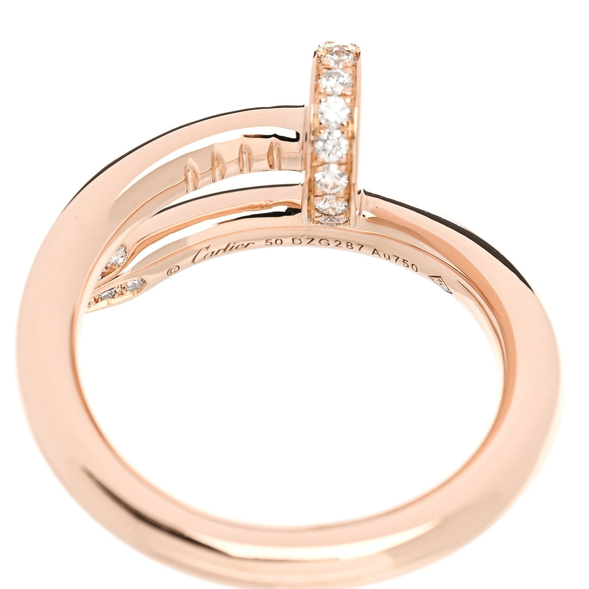 Cartier 18K Pink Gold Diamond Juste Un Clou Ring 50 5.25