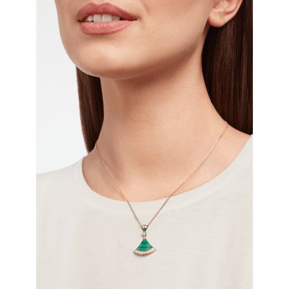 18K Rose Gold Diamond Malachite Divas' Dream Necklace