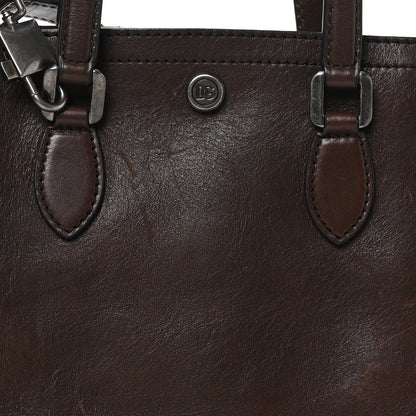 Dolce & Gabbana Tempesta Calfskin Atene Shopping Bag Brown