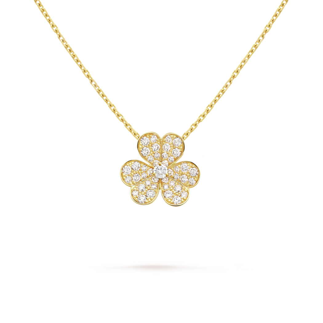18K Gold Diamond VCA Frivole Small Pendant