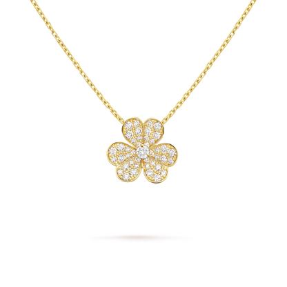 18K Gold Diamond VCA Frivole Small Pendant