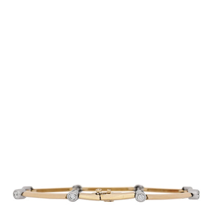 Tiffany 18K Yellow Gold Platinum Diamond 0.32ct Knife Edge Link Bracelet