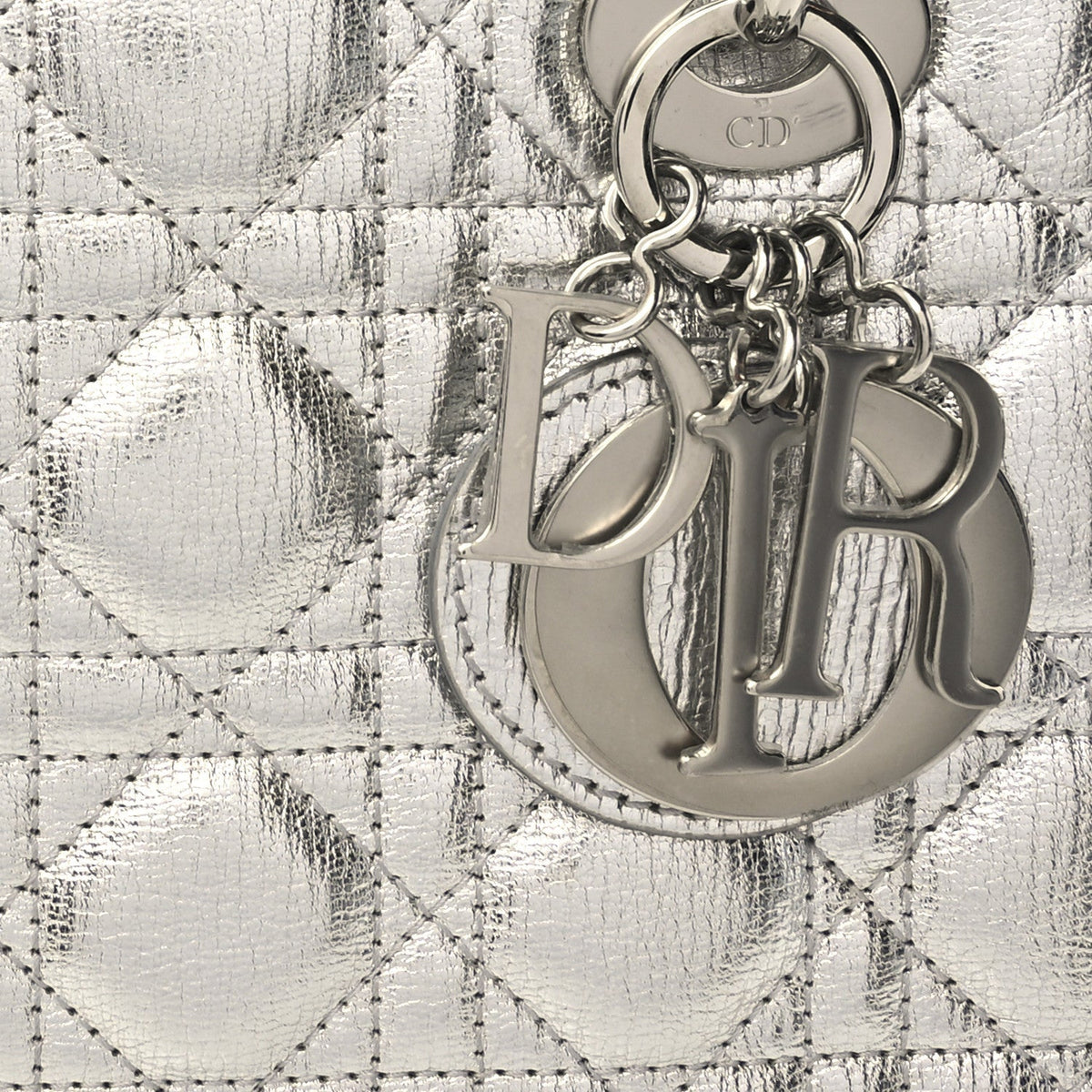 Christian Dior Metallic Calfskin Small My Lady Dior Silver