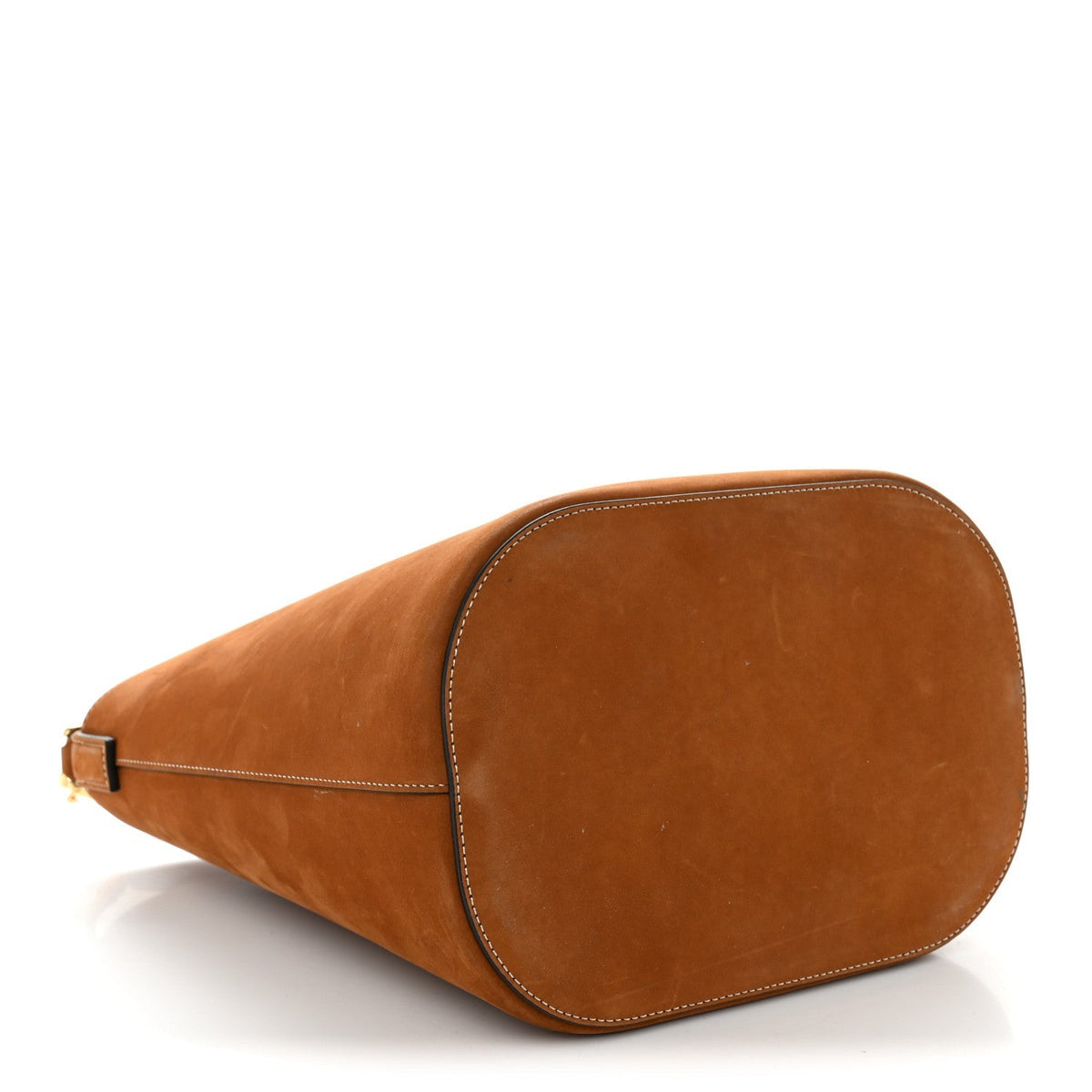 Celine Suede Calfskin Triomphe Medium Louise Bag Pecan