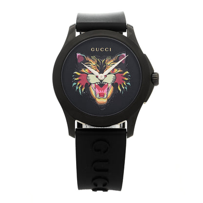 Gucci PVD Stainless Steel Rubber 38mm G-Timeless Watch Black